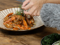 Marinated-Roasted-vegetables-and-Fried-chicken